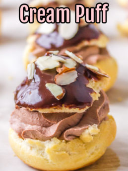 cream puff with almonds