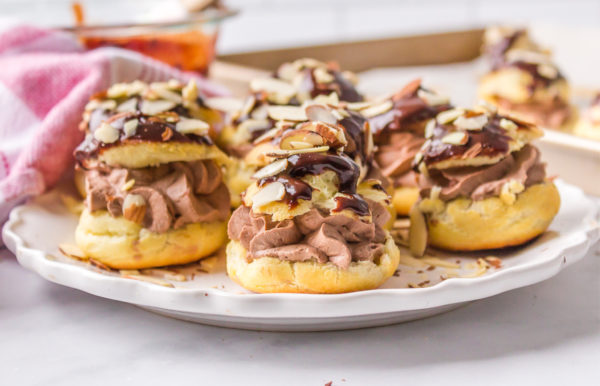 platter of cream puffs