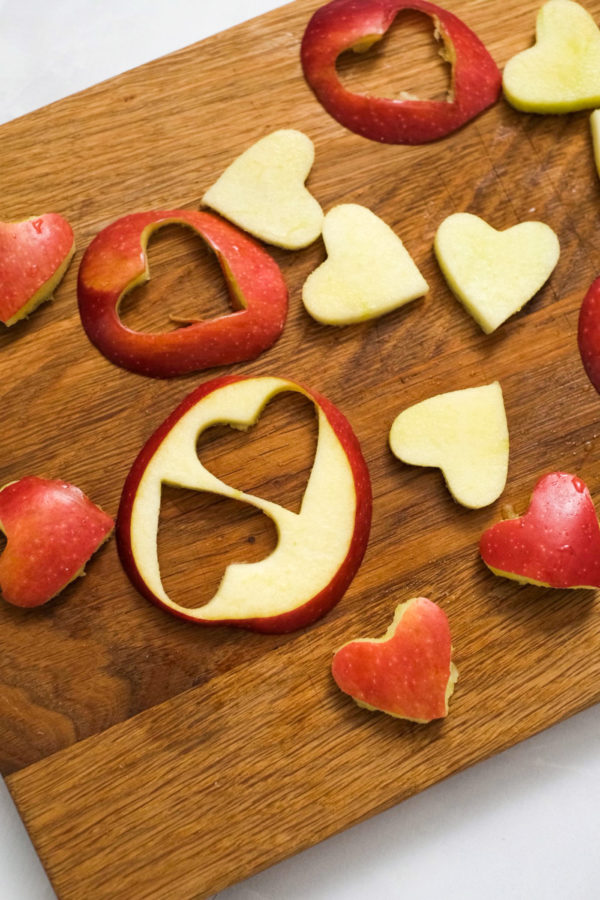 making hearts out of apples