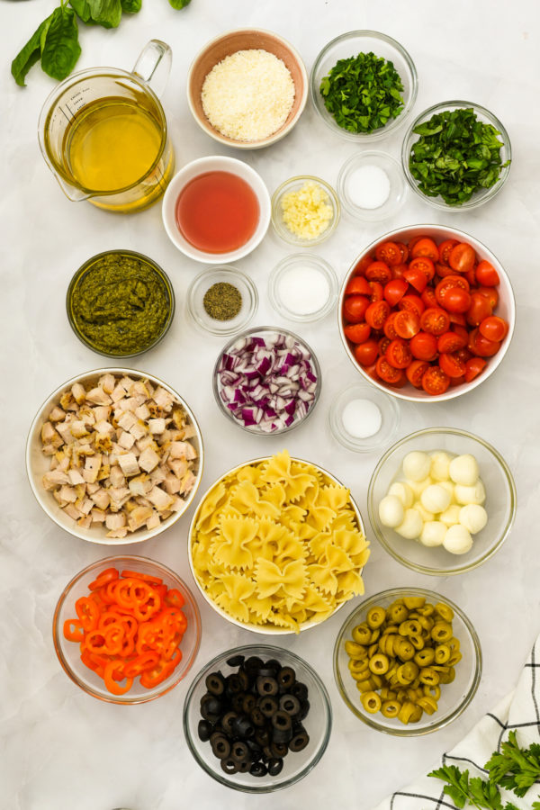 ingredients for pasta salad