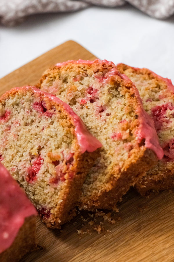 Lemon Loaf with raspberries