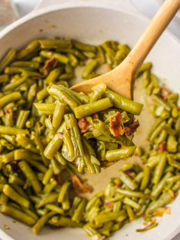 serving of Green Beans with Bacon and Onions