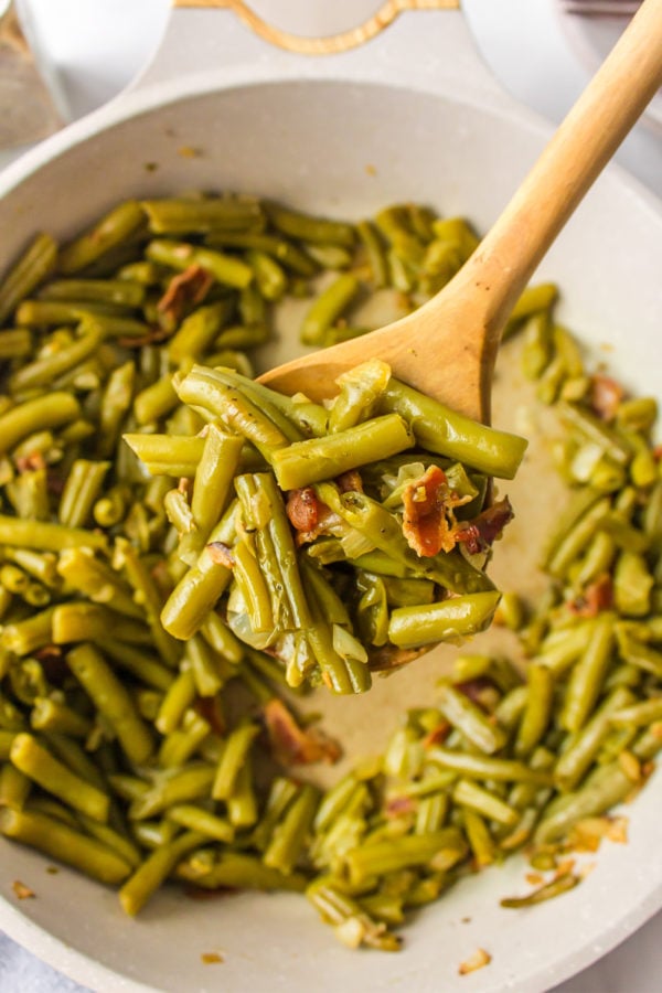 serving of Green Beans with Bacon and Onions