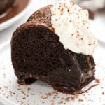 a slice of chocolate bundt cake