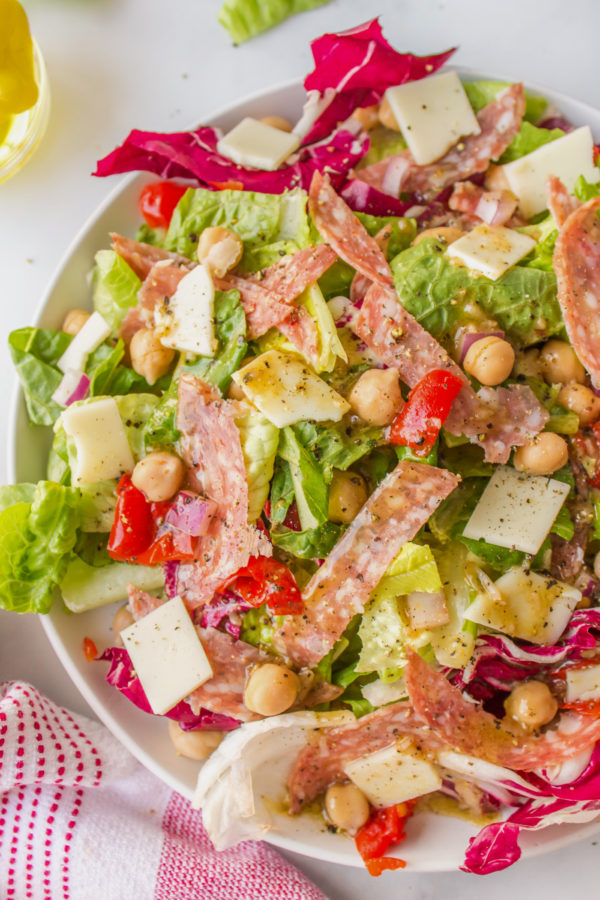 chickpea salami salad