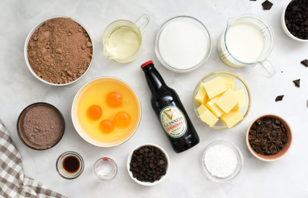ingredients for Chocolate Pudding Bundt Cake