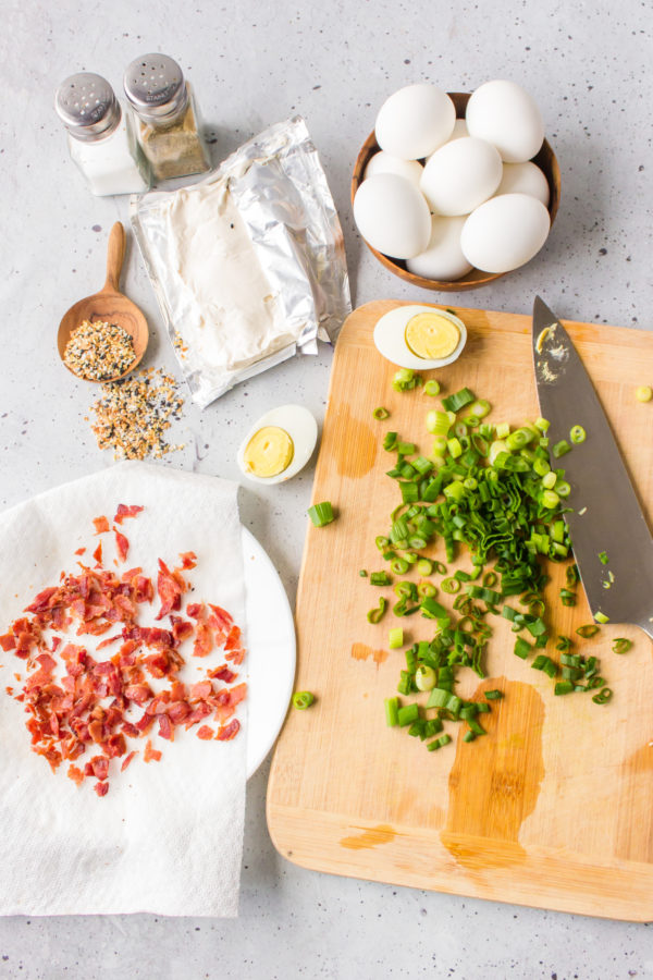 ingredients for Breakfast Deviled Eggs