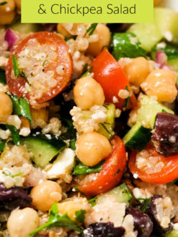 chickpea salad with beans, tomatoes