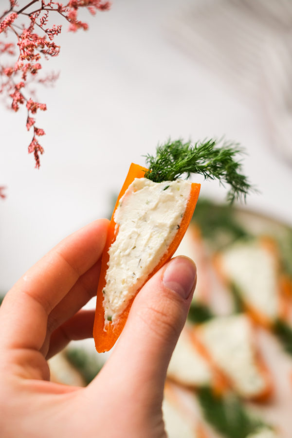 an Easter Stuffed Mini Bell Pepper Carrot