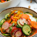 carrots and cucumbers in a salad