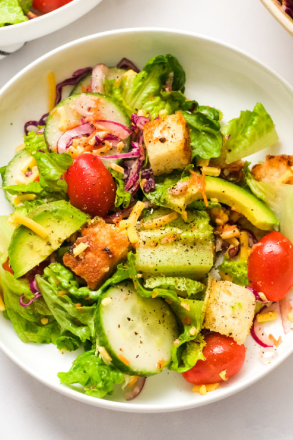 salad with tomatoes, cucumber, avocado