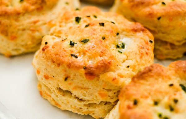 hot Jalapeno Cheddar Biscuits with chives