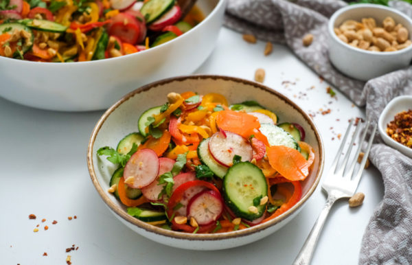 radish, carrot, cucumbers salad