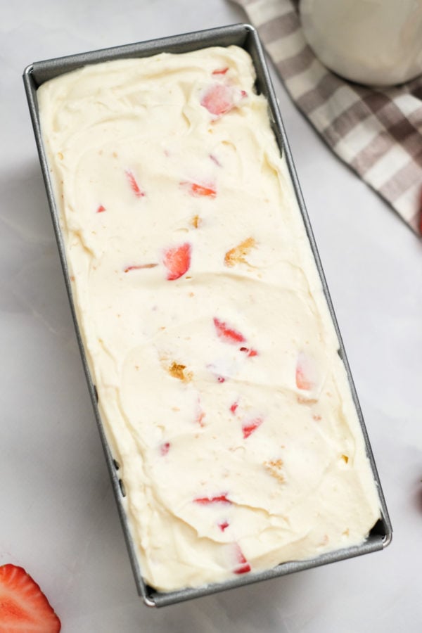 frozen loaf pan strawberry ice cream