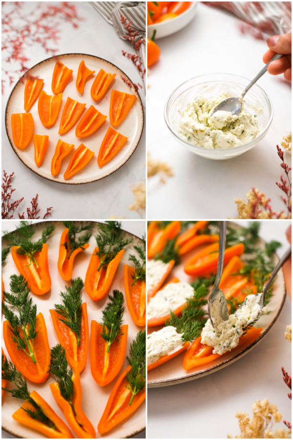 how to make Stuffed Mini Bell Pepper Carrots