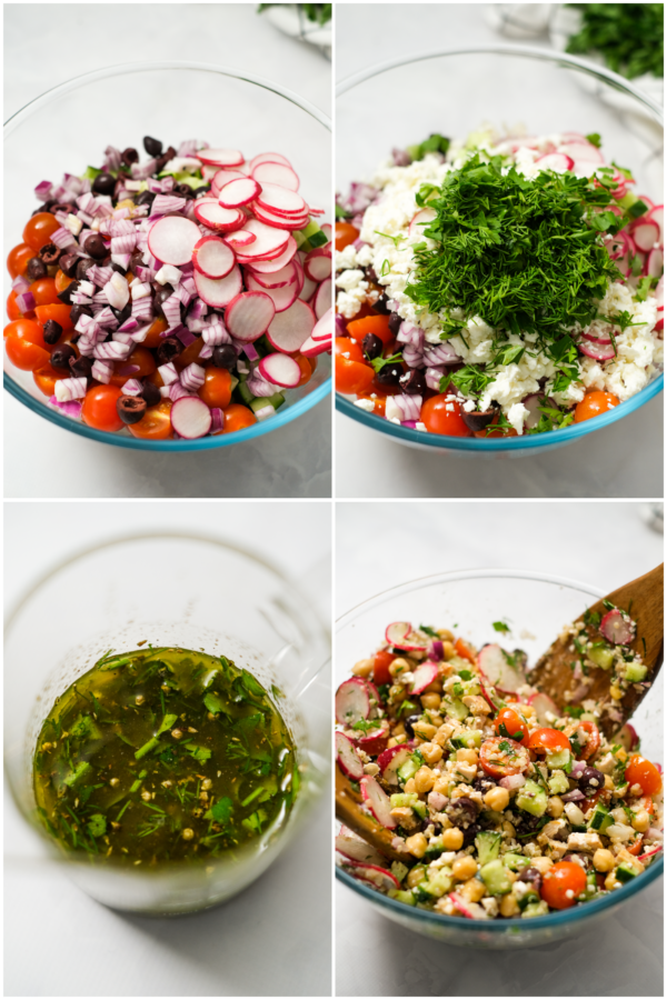 how to make Greek Chicken, Quinoa & Chickpea Salad