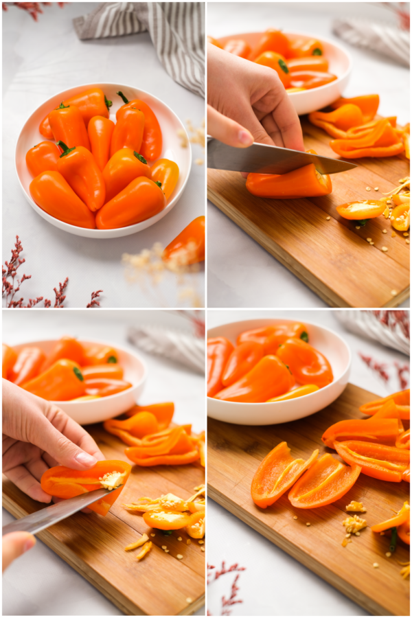 how to cut mini bell peppers