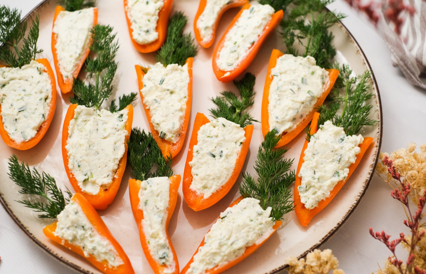 Stuffed Mini Bell Pepper Carrots