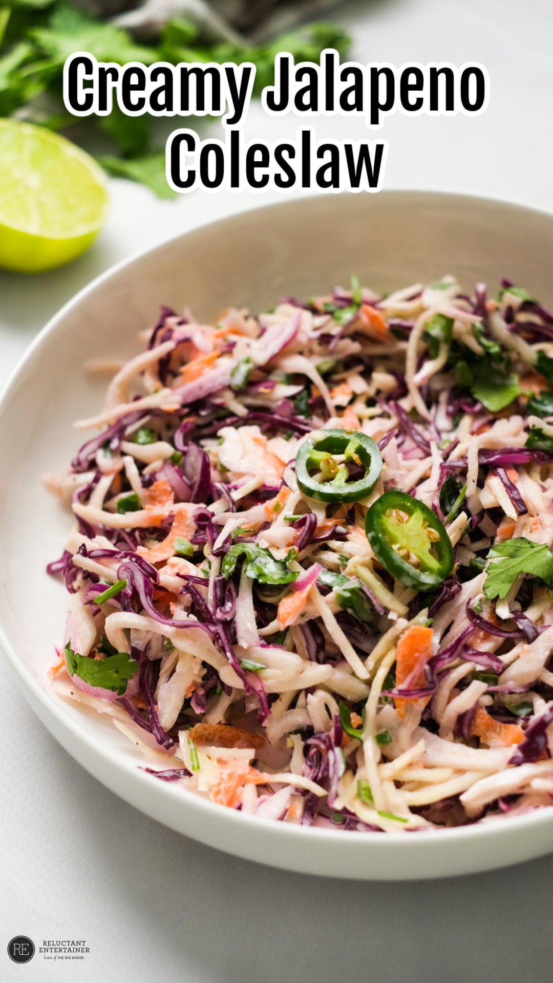 Creamy Jalapeno Coleslaw - Reluctant Entertainer