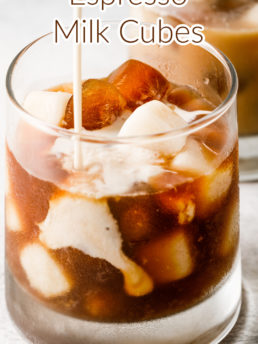 pouring cream over coffee oat cubes