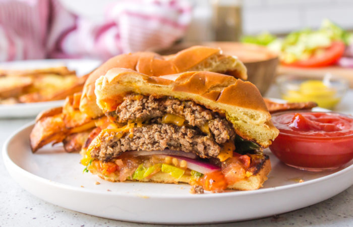 a half of a burger
