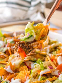 bite taco salad with dressing