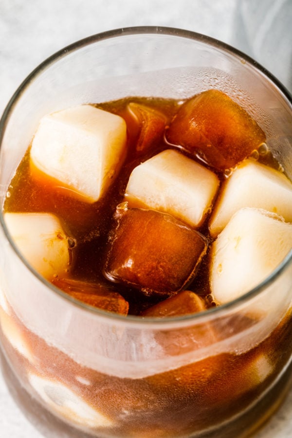 iced coffee with cubes