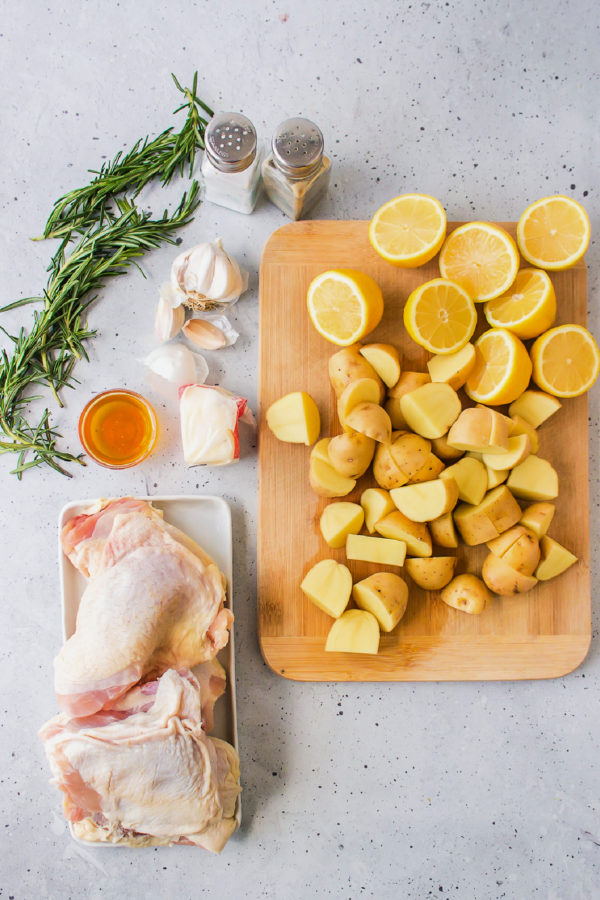 ingredients for Honey Garlic Lemon Pepper Chicken Thighs