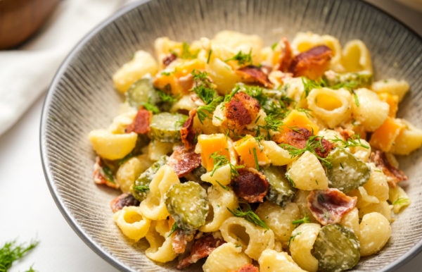 bacon pasta dill pickle salad