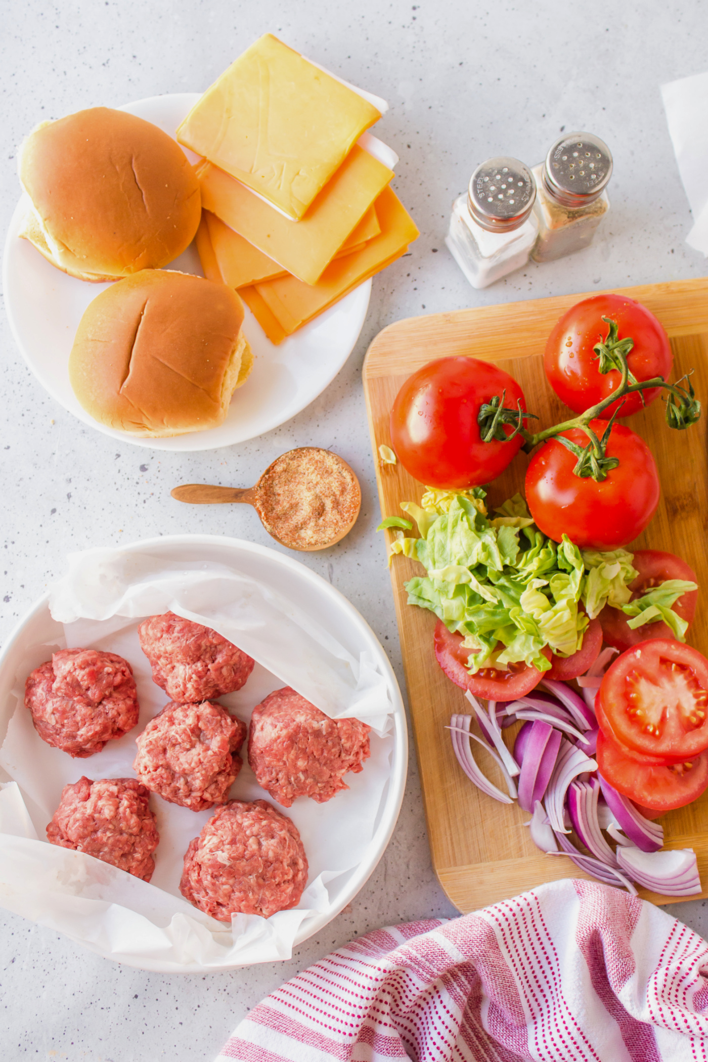 ingredients to make Blackstone Smash Burgers