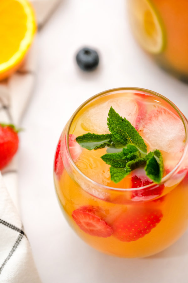 summer sangria with fresh mint