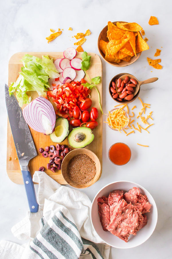 ingredients for Taco Salad with Catalina Dressing