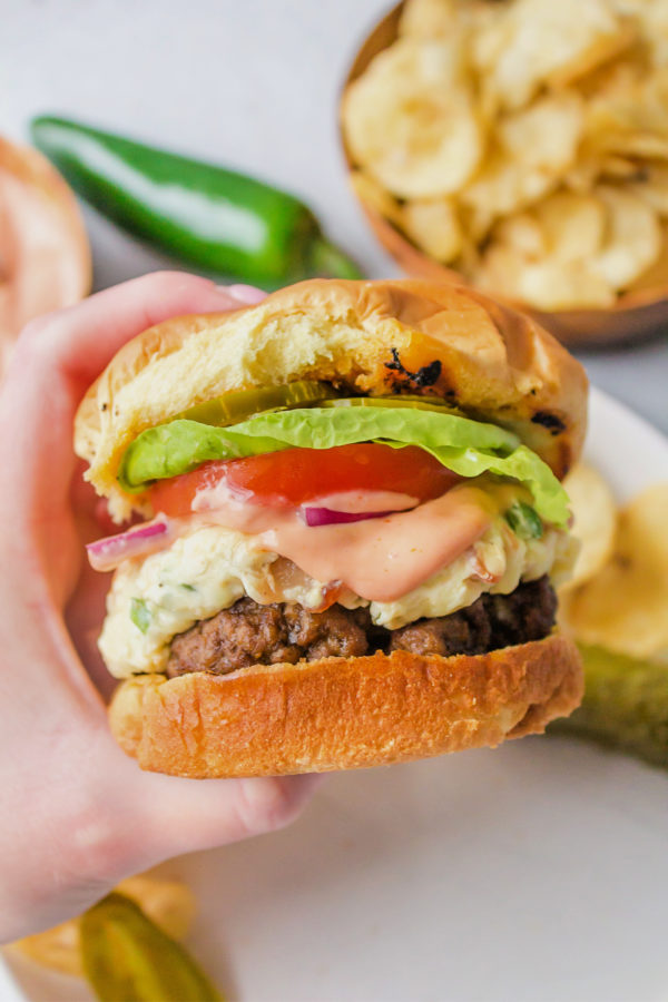 Jalapeno Popper Stuffed Turkey Burgers