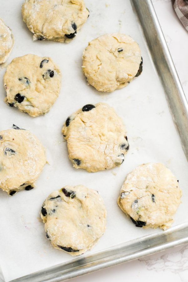 unbaked Blueberry Biscuits