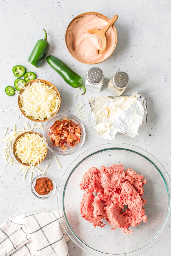 ingredients to make popper burgers