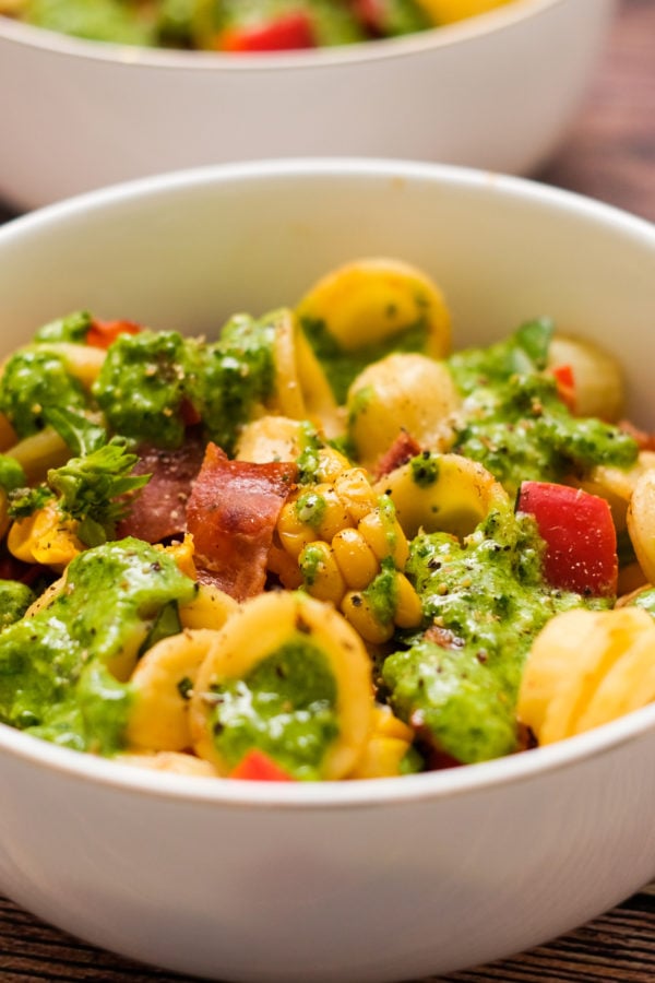 Orecchiette Pasta Salad with fresh corn