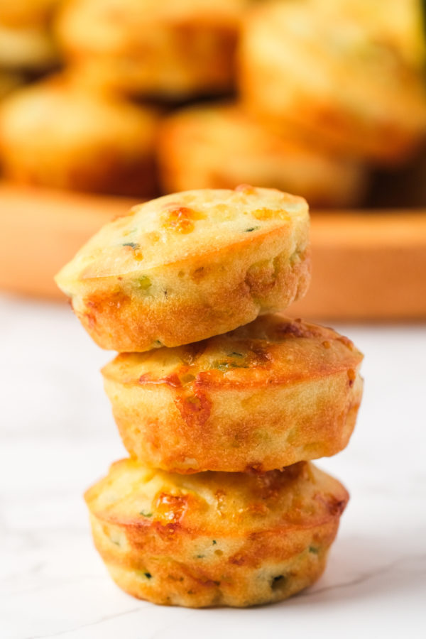 a stack of Baked Cheesy Zucchini Bites