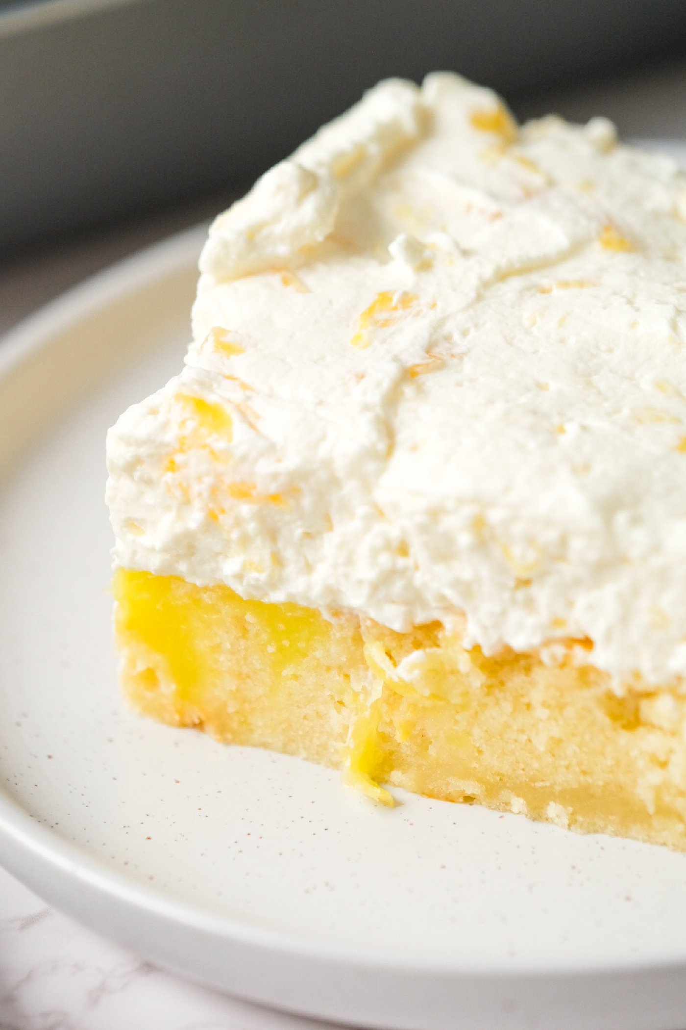 whipped pineapple cream on pineapple cake