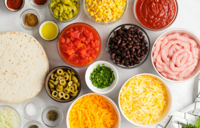 ingredients to make mexican tortilla lasagna