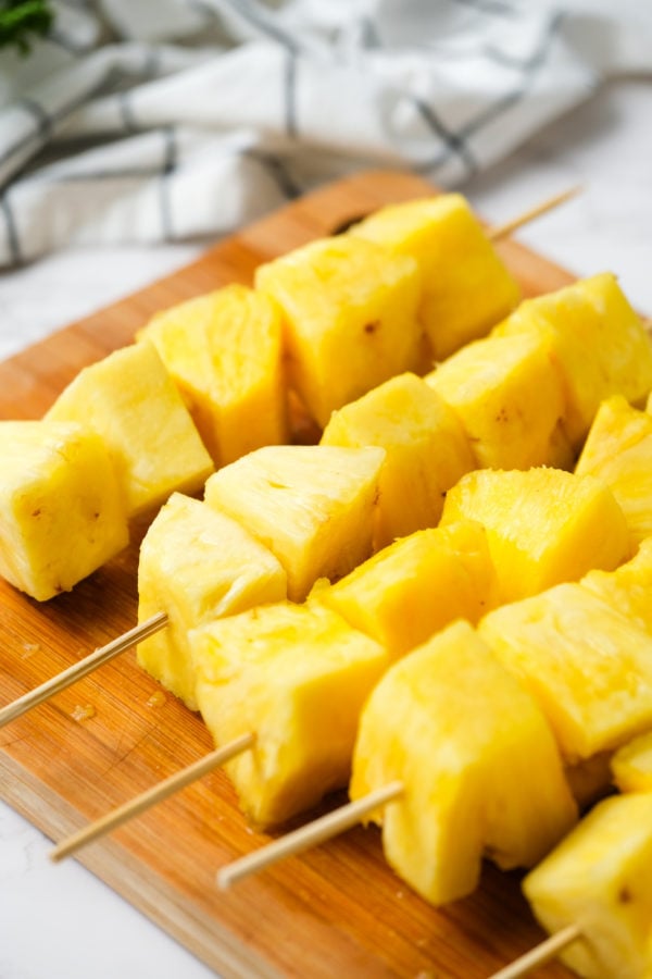 pineapple chunks on a stick