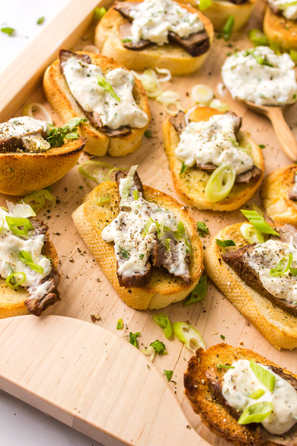 a few bites of Steak Crostini