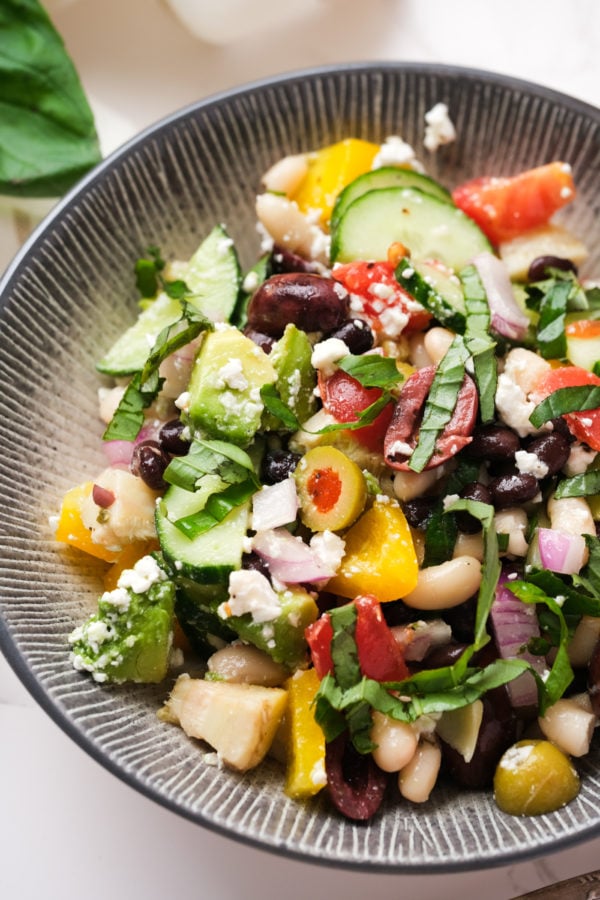 a Mediterranean Bean Salad with olives