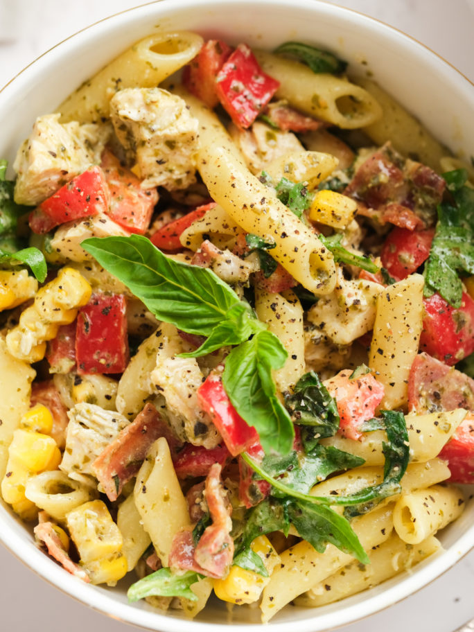 Chicken Bacon Ranch Pasta Salad - Reluctant Entertainer