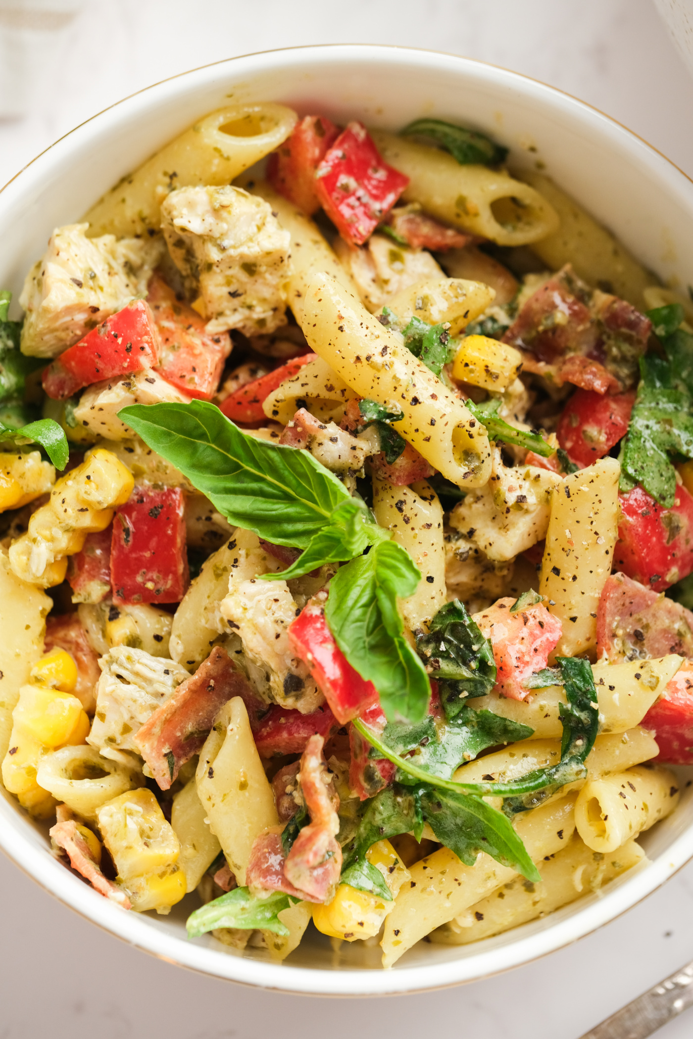 Chicken Bacon Ranch Pasta Salad - Reluctant Entertainer