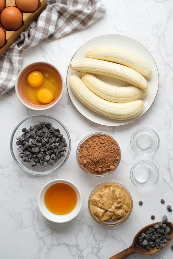 ingredients for banana brownies