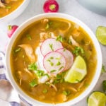 chicken soups with green chilies