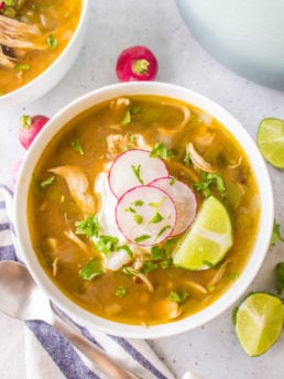 chicken soups with green chilies