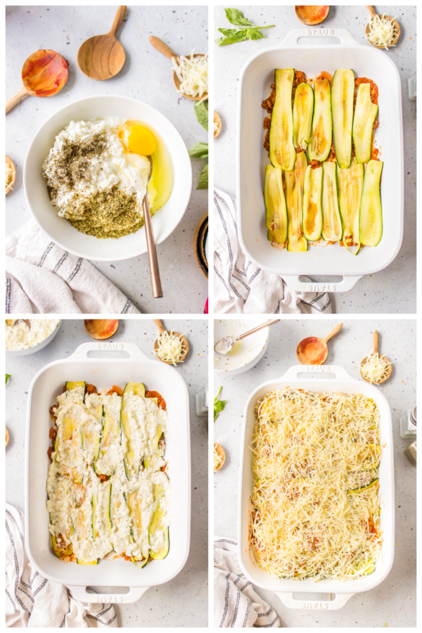 how to assemble lasagna with zucchini noodles