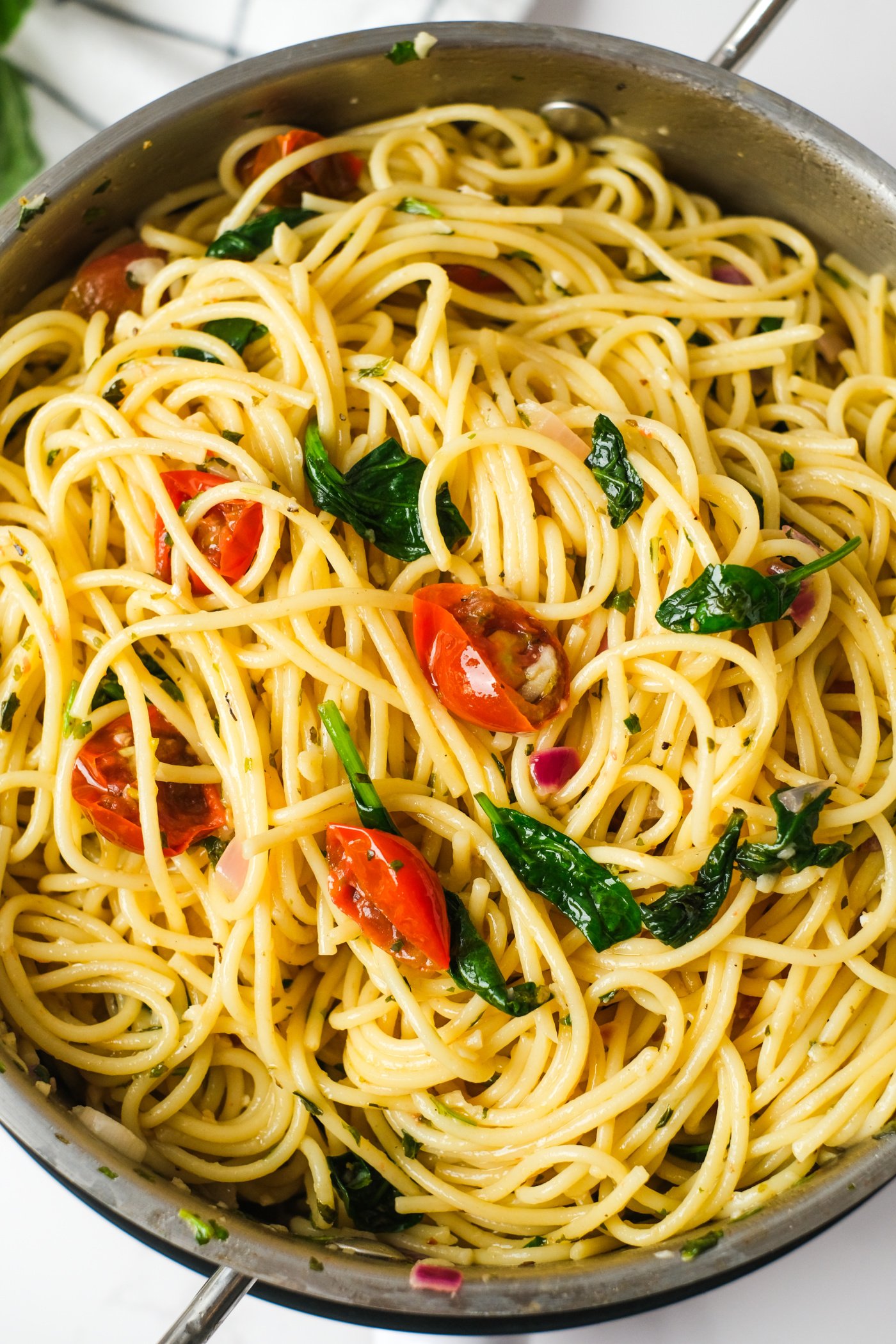 Greek pasta with fresh basil