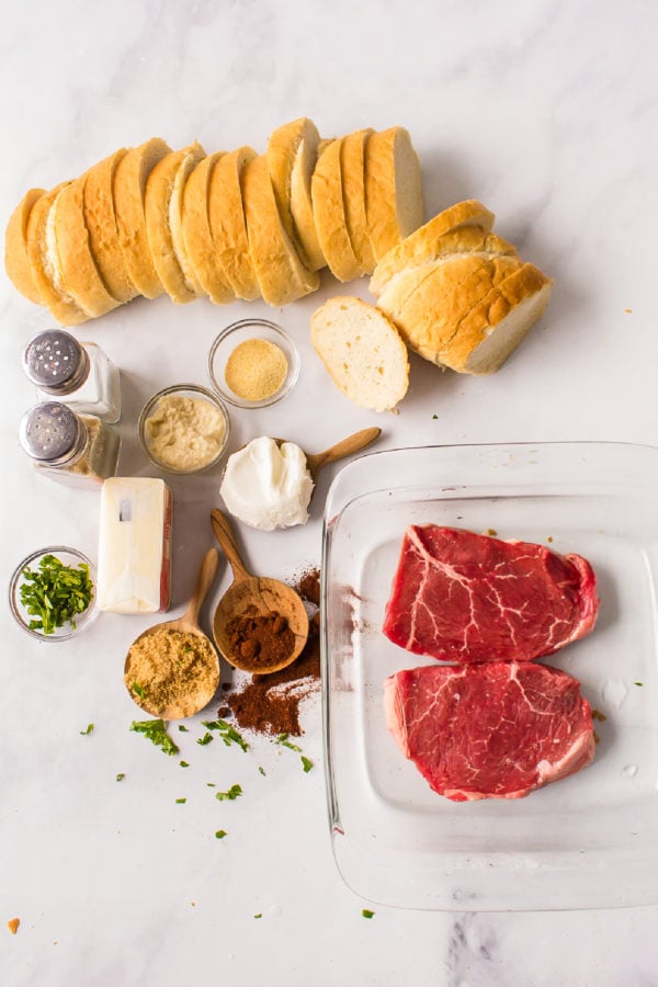 ingredients for Steak Crostini